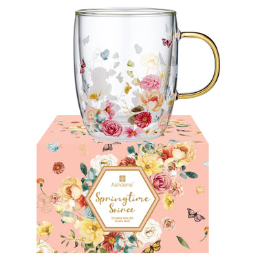Springtime Soiree 380ml Double Wall Glass Mug